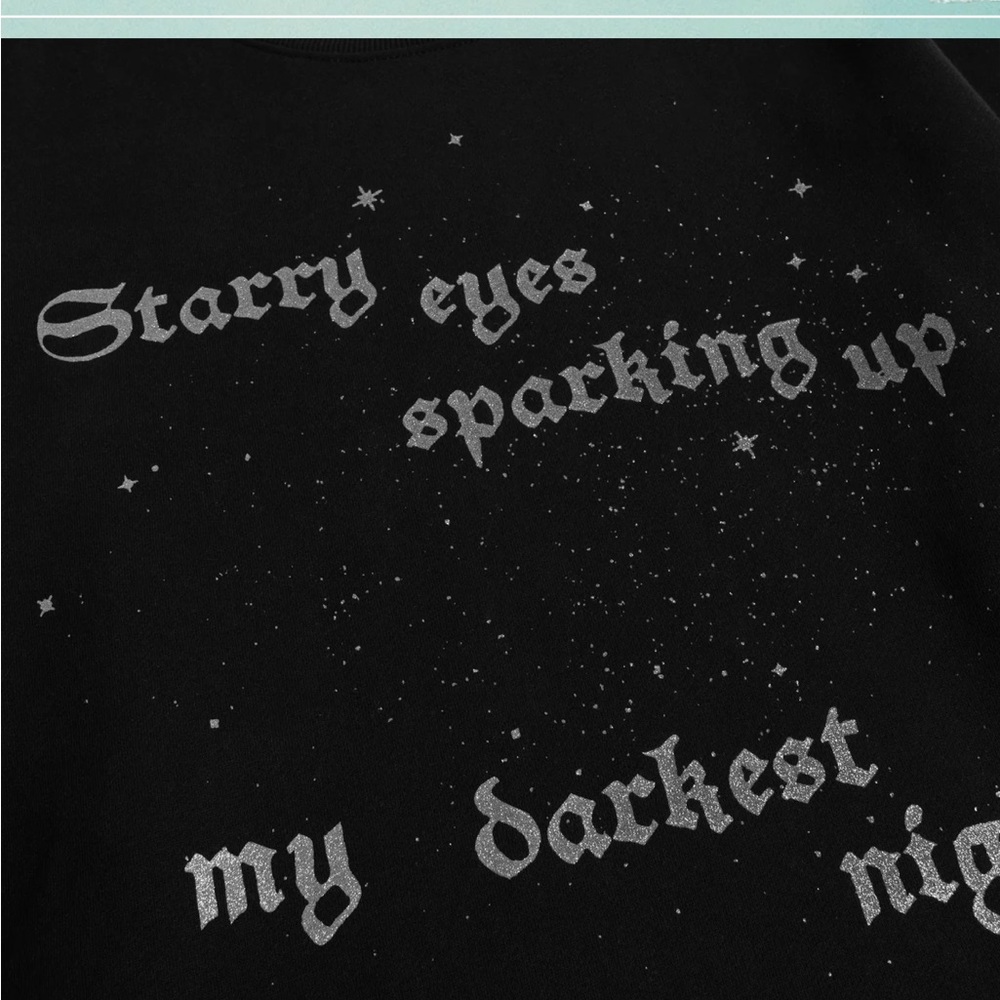 Taylor Swift  ⭐️ AUTHENTIC Black Silver DARKEST NIGHTS NWT NEW Crew sweatshirt - Picture 4 of 6